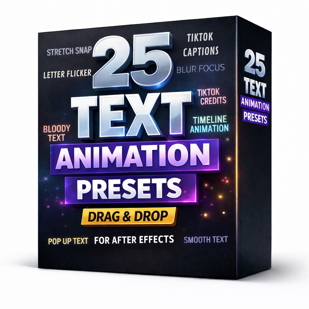 25 Dynamic Text Animations – After Effects Preset Pack